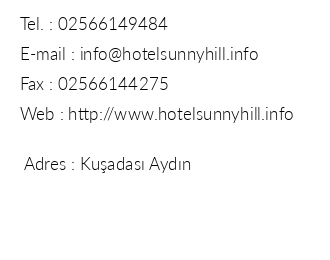 Sunny Hill Hotel iletiim bilgileri